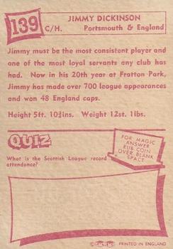 1964 A&BC Footballers #139 Jimmy Dickinson Back