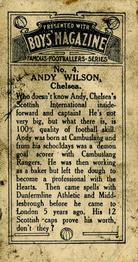 1929 Boys' Magazine Famous Footballers #4 Andy Wilson Back