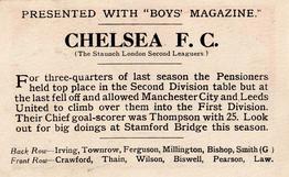 1929 Boys' Magazine Football Teams In Colour #NNO Chelsea F.C. Back