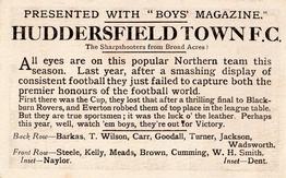 1929 Boys' Magazine Football Teams In Colour #NNO Huddersfield Town F.C. Back