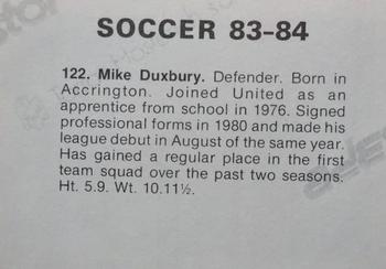 1983-84 FKS Publishers Soccer Stars #122 Mike Duxbury Back