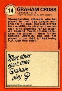 1972 A&BC Red Backs #14 Graham Cross Back