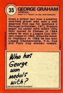 1972 A&BC Red Backs #35 George Graham Back