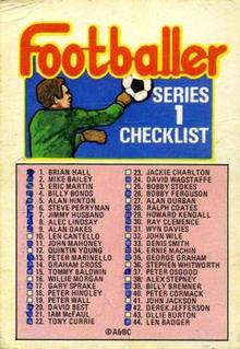 1972 A&BC Red Backs #45 Checklist Series 1 Front