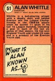 1972 A&BC Red Backs #51 Alan Whittle Back