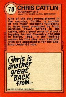 1972 A&BC Red Backs #78 Chris Cattlin Back