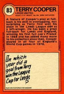 1972 A&BC Red Backs #83 Terry Cooper Back