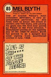 1972 A&BC Red Backs #85 Mel Blyth Back