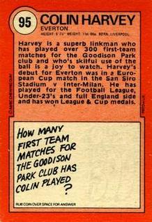 1972 A&BC Red Backs #95 Colin Harvey Back