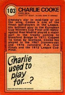 1972 A&BC Red Backs #103 Charlie Cooke Back
