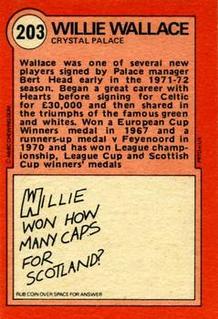 1972 A&BC Red Backs #203 Willie Wallace Back