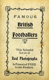 1921 D.C. Thomson Famous British Footballers #NNO Sam Chedgzoy Back