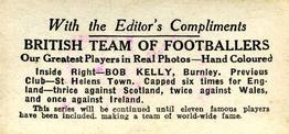 1922 D.C. Thomson British Team Of Footballers #NNO Bob Kelly Back