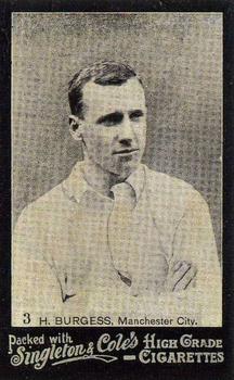 1905 Singleton & Cole's Footballers #3 Herbert Burgess Front