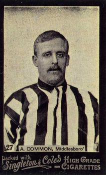 1905 Singleton & Cole's Footballers #27 Alf Common Front