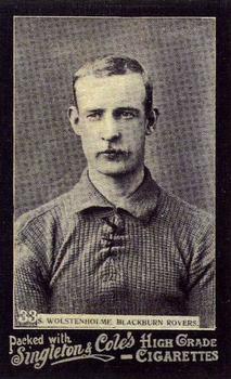 1905 Singleton & Cole's Footballers #33 Sam Wolstenholme Front