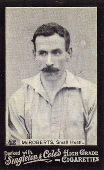 1905 Singleton & Cole's Footballers #42 Bob McRoberts Front