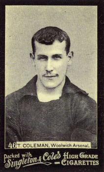 1905 Singleton & Cole's Footballers #46 Tim Coleman Front