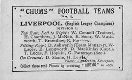 1922 Chums Football Teams #1 Liverpool Back