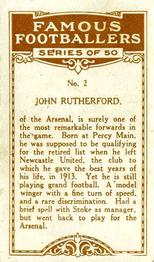1923 British American Tobacco Famous Footballers #2 Jock Rutherford Back