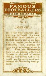 1923 British American Tobacco Famous Footballers #3 Jimmy Gill Back