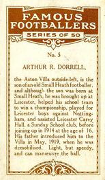 1923 British American Tobacco Famous Footballers #5 Arthur Dorrell Back