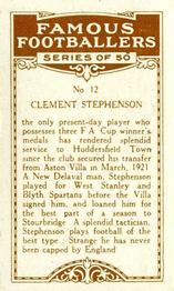 1923 British American Tobacco Famous Footballers #12 Clem Stephenson Back