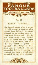 1923 British American Tobacco Famous Footballers #13 Bob Turnbull Back