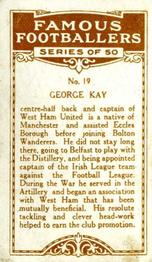 1923 British American Tobacco Famous Footballers #19 George Kay Back