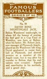 1923 British American Tobacco Famous Footballers #34 David Jack Back