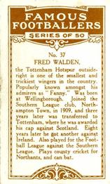 1923 British American Tobacco Famous Footballers #37 Fanny Walden Back