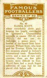 1923 British American Tobacco Famous Footballers #40 Elisha Scott Back