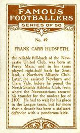 1923 British American Tobacco Famous Footballers #49 Frank Hudspeth Back