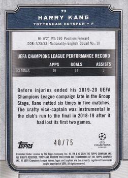 2019-20 Topps Museum Collection UEFA Champions League - Sapphire #73 Harry Kane Back