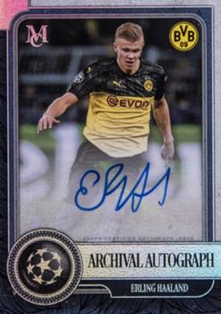 2019-20 Topps Museum Collection UEFA Champions League - Archival Autographs Gold #AA-GR Erling Haaland Front