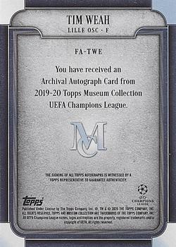 2019-20 Topps Museum Collection UEFA Champions League - Archival Autographs Ruby #FA-TWE Tim Weah Back