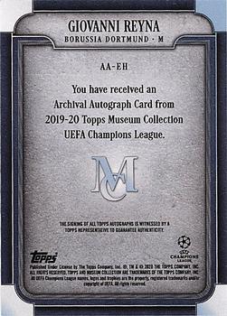 2019-20 Topps Museum Collection UEFA Champions League - Archival Autographs Emerald #AA-EH Giovanni Reyna Back