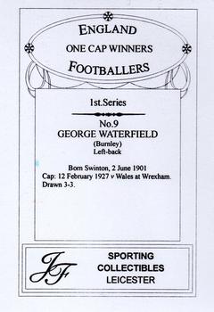 2013 JF Collectibles One Cap Winners #9 George Waterfield Back