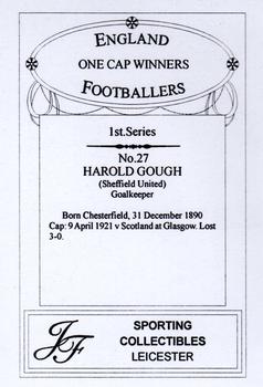 2013 JF Collectibles One Cap Winners #27 Harry Gough Back