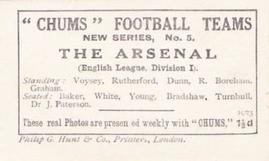 1923 Chums Football Teams #5 The Arsenal Back
