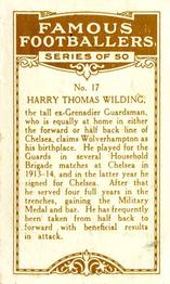 1924 British American Tobacco Famous Footballers #17 Harry Wilding Back