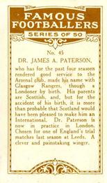 1924 British American Tobacco Famous Footballers #45 Jimmy Paterson Back