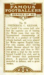 1924 British American Tobacco Famous Footballers #46 Fred Keenor Back
