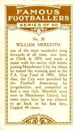 1924 British American Tobacco Famous Footballers #50 Billy Meredith Back