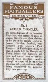 1925 British American Tobacco Famous Footballers #3 Arthur Chandler Back