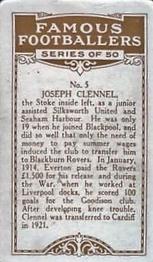 1925 British American Tobacco Famous Footballers #5 Joe Clennell Back