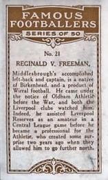 1925 British American Tobacco Famous Footballers #21 Reg Freeman Back