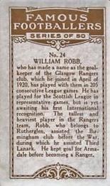 1925 British American Tobacco Famous Footballers #24 Willie Robb Back