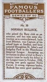 1925 British American Tobacco Famous Footballers #30 Norman Bullock Back