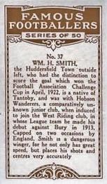 1925 British American Tobacco Famous Footballers #37 Billy Smith Back